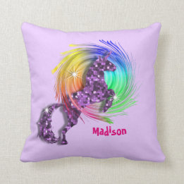 Almofada Bonito Fantasy Rainbow Unicorn Personalizado