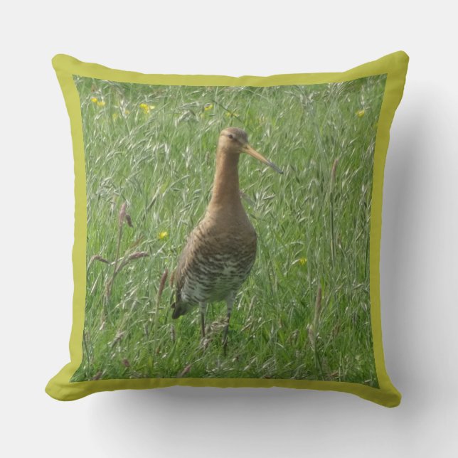 Almofada Bonito Godwit no Travesseiro decorativo de Grass (Frente)