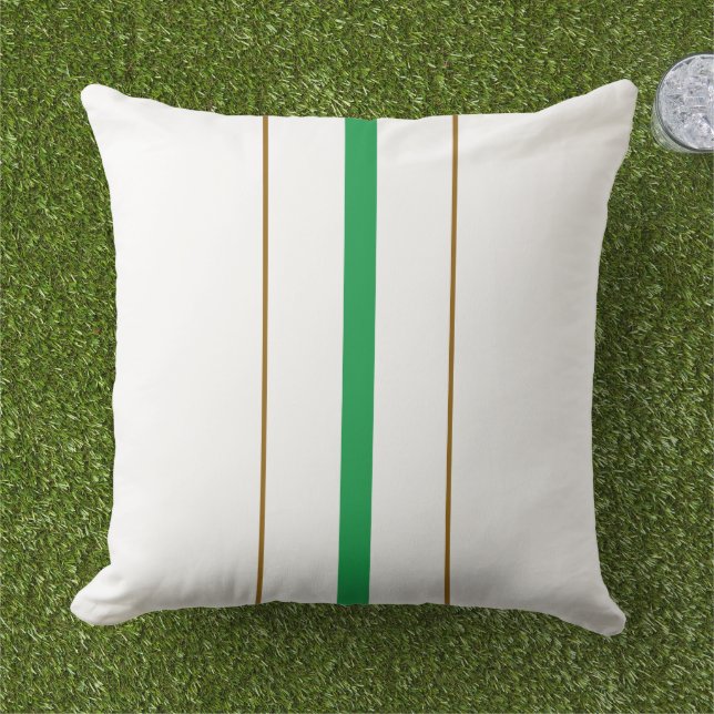 Almofada Bonito Kelly Green Brown Racing em Branco (Grama)