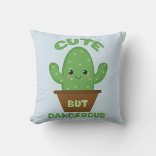 Almofada Bonito Mas Perigoso - Kawaii Cactus - Engraçado