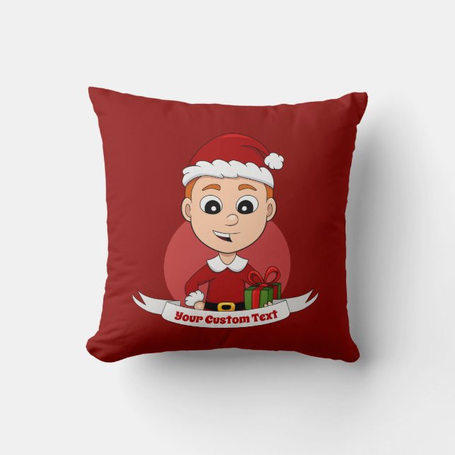 Almofada Bonito menino de Natal com cabelo ruivo (Frente)