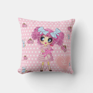Almofada Bonito no PinkyP, menina Kawaii rosa
