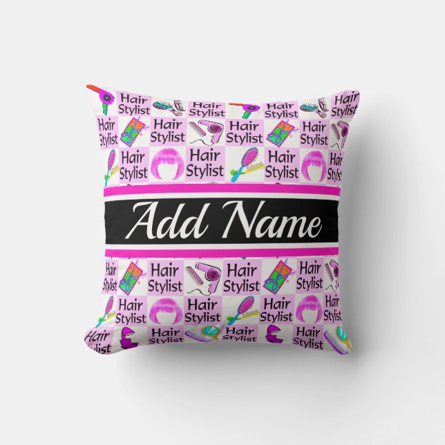 ALMOFADA BONITO PINK PERSONALIZADO HAIRDRESSER E BEAUTICIAN (Frente)