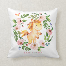 Almofada Bonito Primavera Pony Blush Floral Greenery Baby G