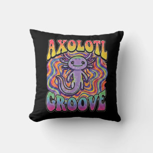Almofada Bonito Retro Axolote Groove psicodélico anos 70 hi