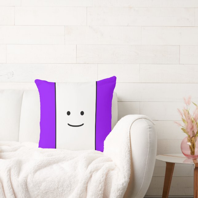Almofada Bonito, Roxo-Tropical, White Stripes Sorrindo Face (Sofá)