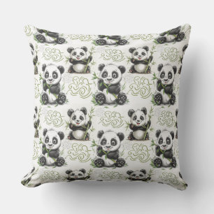Almofada Bonito, ursinho, engraçado, bebê, panda, bambu