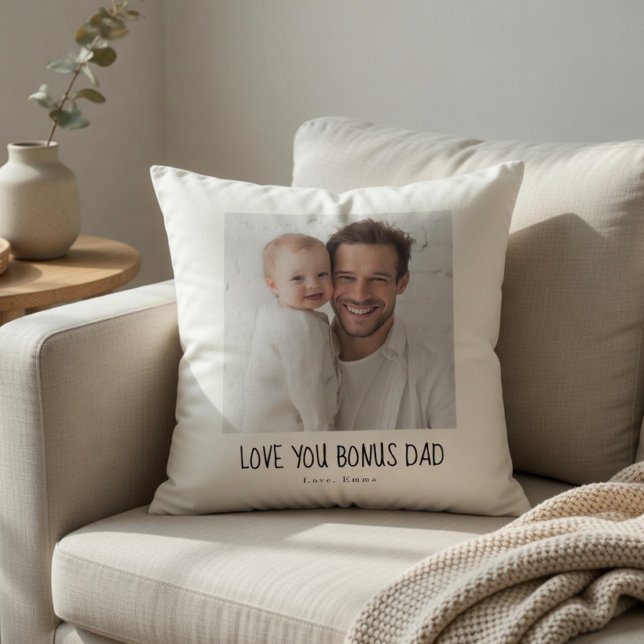 Almofada Bônus de Papai Personalizado Foto | Step Dad Perso (Criador carregado)