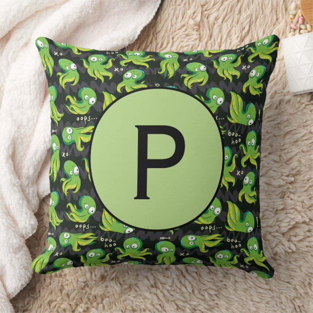 Almofada Boo Octopus Green Kids Clothing & Décor (Cobertor)