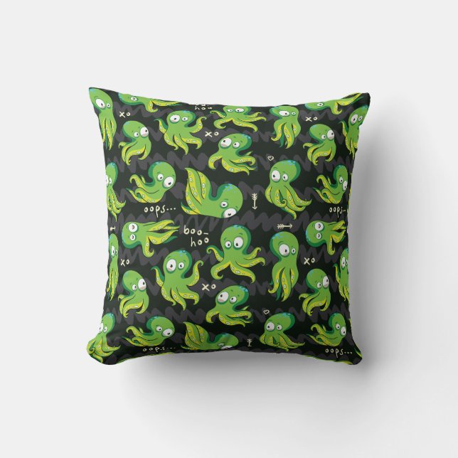 Almofada Boo Octopus Green Kids Clothing & Décor (Frente)