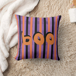 Almofada Boo Preto Roxo Xadrez Listras Padrão de Halloween