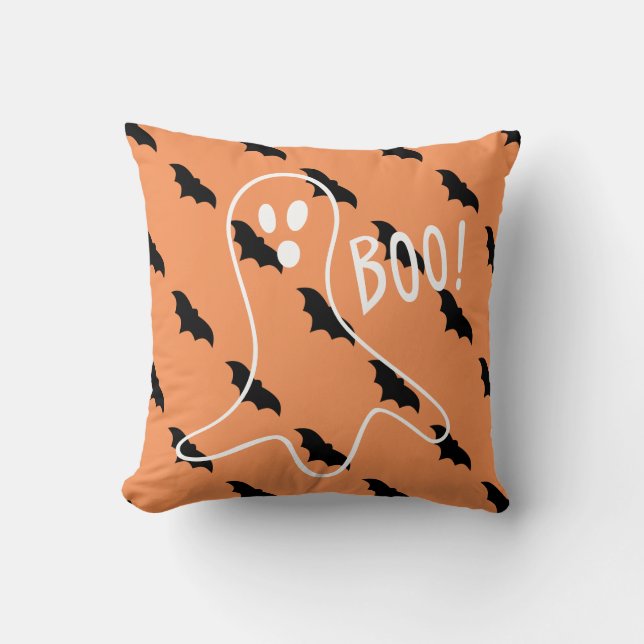 Almofada Boo! Travesseiro decorativo de Halloween de Fantas (Frente)