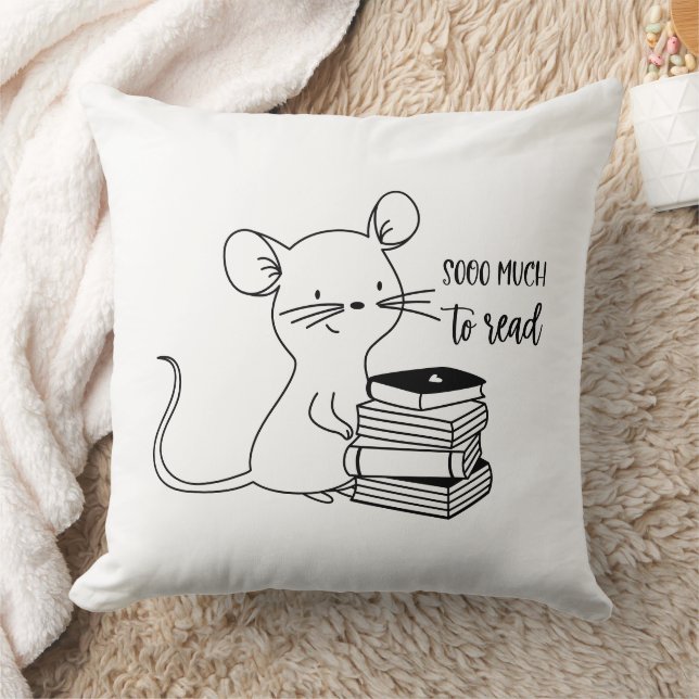 Almofada Book Lover Gift with Cute Hand Drawn Design (Cobertor)