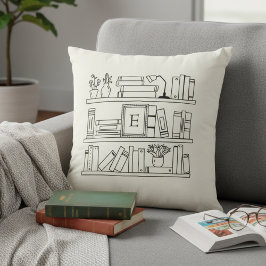 Almofada Book Lover's Monogram Throw Pillow