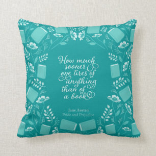 Almofada Bookish floral da cerceta do orgulho & do