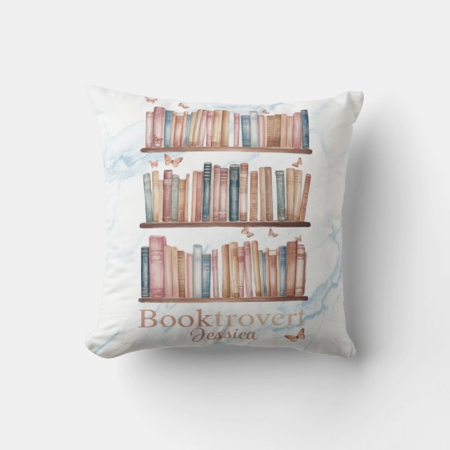 Almofada Booktrovert Watercolor Classic Book-Lover (Frente)