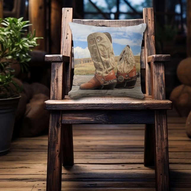 Almofada Boots and Spurs Western Travesseiro (Criador carregado)