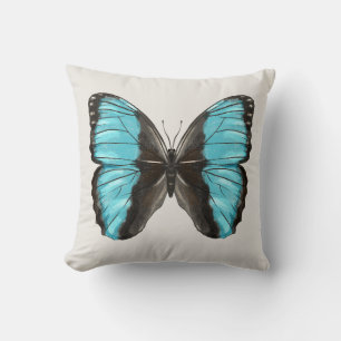 Almofada Borboleta Azul Insetos Arte Insetos