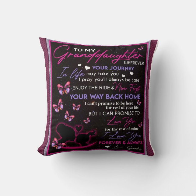 Almofada Borboleta Blanket Personalizada Para A Minha neta (Frente)