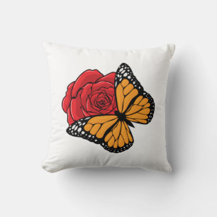 Almofada Borboleta com Rosa