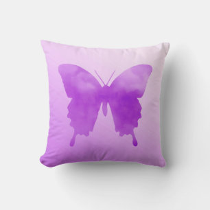 Almofada Borboleta da aguarela - lavanda e violeta