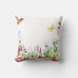 Almofada Borboleta de beija-flor colorida do jardim