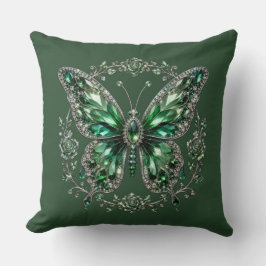 Almofada Borboleta de Cristal Verde | Moldura Floral