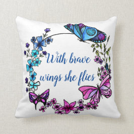 Almofada Borboleta e grinalda das flores