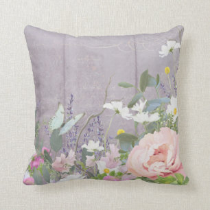 Almofada Borboleta Floral de lavanda Violet French Vintage