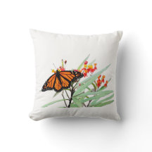 Borboleta Monarca em Sangue Milkweed, Branco