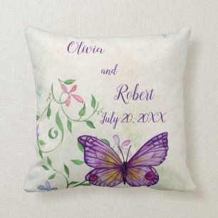 Almofada Borboleta roxa personalizada