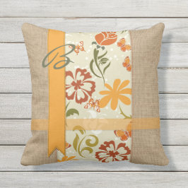 Almofada Borboletas alaranjadas da flor de serapilheira