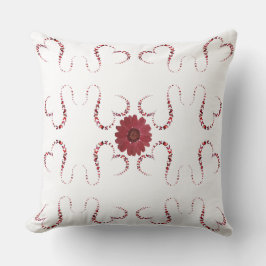 Almofada Borboletas Corações Vinculados Flor Vermelho, Rosa