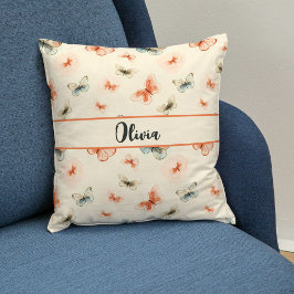 Almofada Borboletas de Aquarela Minimalista