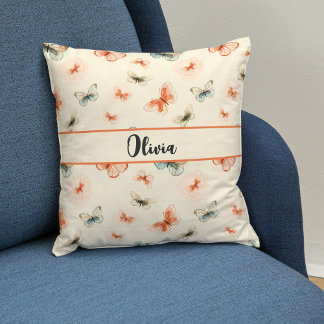 Almofada Borboletas de Aquarela Minimalista