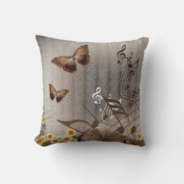 Almofada Borboletas e Notas de Música