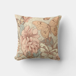 Almofada Borboletas e papéis para tecidos de flores