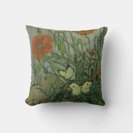 Almofada Borboletas e papoilas por Vincent van Gogh