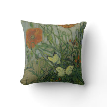 Borboletas e papoilas por Vincent van Gogh