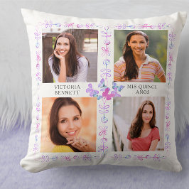 Almofada Borboletas Rosa Borboletas 4 Colagem de Fotos