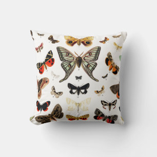 Almofada Borboletas Vintage Ilustração Travesseiro decorati