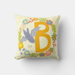 Almofada Borda de Flores Selvagens Amarelo alfabeto - Letra