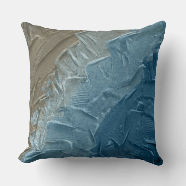 Almofada Borda do Oceano: Uma Pintura Digital de Tranquilid (Frente)