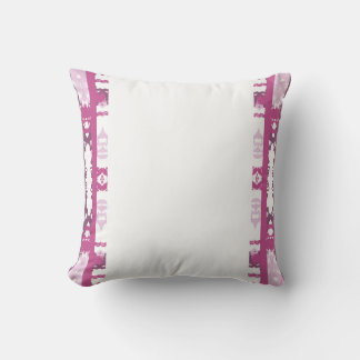 Almofada Borda Ornamental Rosa Magenta Branco