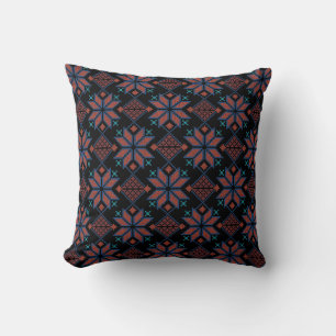 Almofada Bordado palestino Design 4 Travesseiro preto