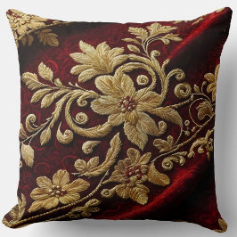 Almofada Bordado Texturizado Vintage aparência Floral Verme