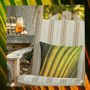 Almofada Bordas de Palma Laranja Amarelo-Laranja-Stripadas 