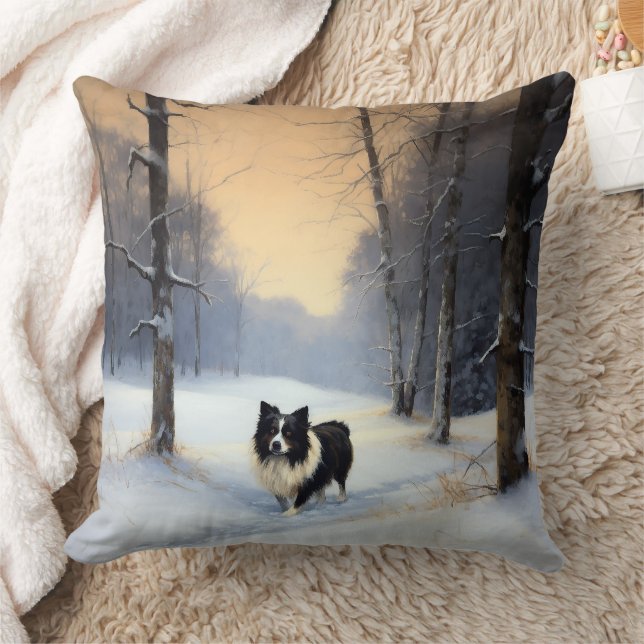 Almofada Border Collie Deixe Nevar Natal (Cobertor)