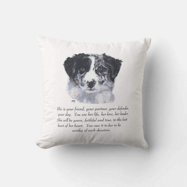 Almofada Border Collie Keepsakes (Frente)