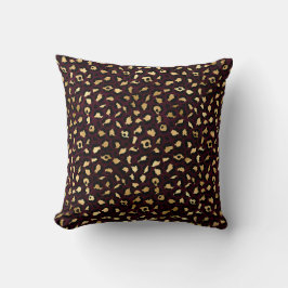 Almofada Bordô e Dourado Série Leopardo Design 8